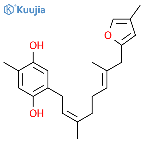 2-[(2E,6E)-3,7-dimethyl-8-(4-methylfuran-2-yl)octa-2,6-dienyl]-5-methylbenzene-1,4-diol structure
