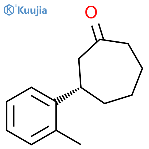 Cycloheptanone, 3-(2-methylphenyl)-, (3S)- structure