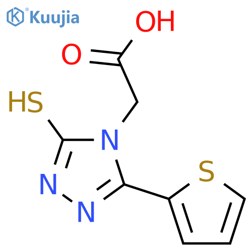 2-3-Sulfanyl-5-(thiophen-2-yl)-4H-1,2,4-triazol-4-ylacetic Acid structure