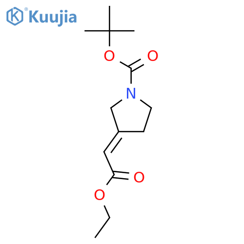 tert-butyl-3-(2-ethoxy-2-oxoethylidene)pyrrolidine-1-carboxylate structure