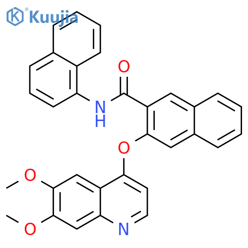 2-Naphthalenecarboxamide,3-[(6,7-dimethoxy-4-quinolinyl)oxy]-N-1-naphthalenyl- structure
