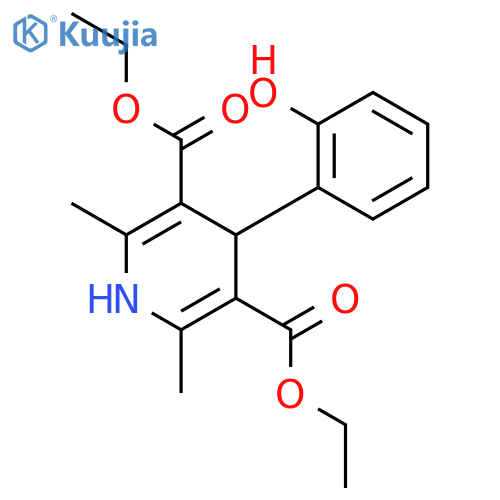 3,5-Pyridinedicarboxylic acid,1,4-dihydro-4-(2-hydroxyphenyl)-2,6-dimethyl-, diethyl ester structure