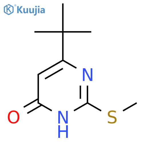 6-tert-butyl-2-(methylsulfanyl)-3,4-dihydropyrimidin-4-one structure