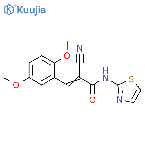 (2E)-2-cyano-3-(2,5-dimethoxyphenyl)-N-(1,3-thiazol-2-yl)prop-2-enamide structure