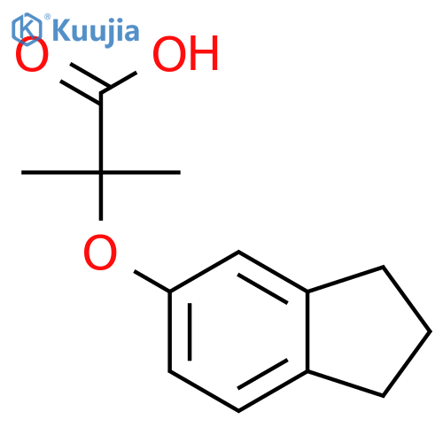 2-(2,3-dihydro-1H-inden-5-yloxy)-2-methylpropanoic Acid structure