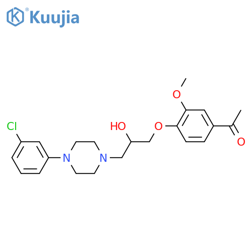 1-(4-{3-4-(3-chlorophenyl)piperazin-1-yl-2-hydroxypropoxy}-3-methoxyphenyl)ethan-1-one structure