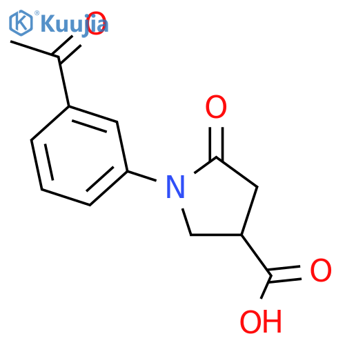 1-(3-acetylphenyl)-5-oxopyrrolidine-3-carboxylic acid structure