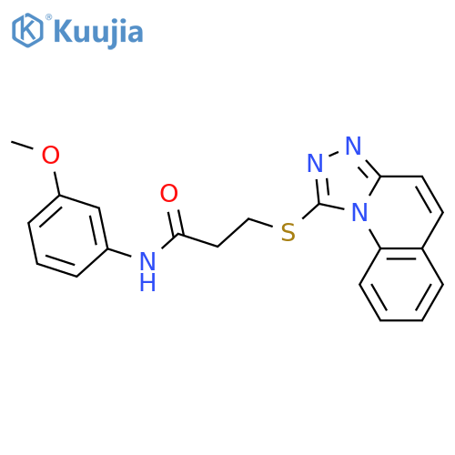 N-(3-methoxyphenyl)-3-{1,2,4triazolo4,3-aquinolin-1-ylsulfanyl}propanamide structure