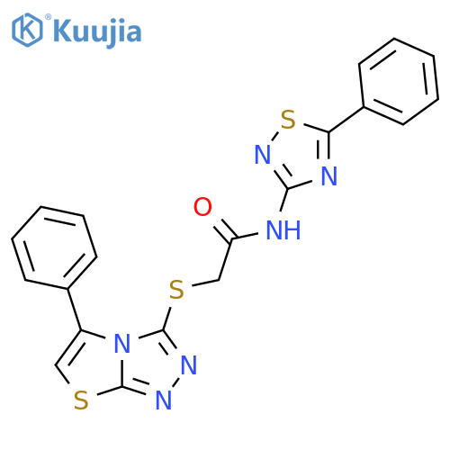 N-(5-phenyl-1,2,4-thiadiazol-3-yl)-2-({5-phenyl-1,2,4triazolo3,4-b1,3thiazol-3-yl}sulfanyl)acetamide structure