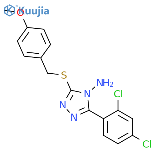 3-(2,4-Dichlorophenyl)-5-((4-methoxybenzyl)thio)-4H-1,2,4-triazol-4-amine structure