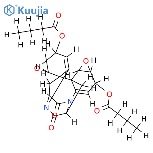 3,10-bis-butyryloxy-1,2;8,9-diepoxy-2,3,6a,7,9,10,13a,14-octahydro-1H,8H-7a,14a-cyclo-pyrazino[1,2-a;4,5-a']diindole-6,13-dione structure
