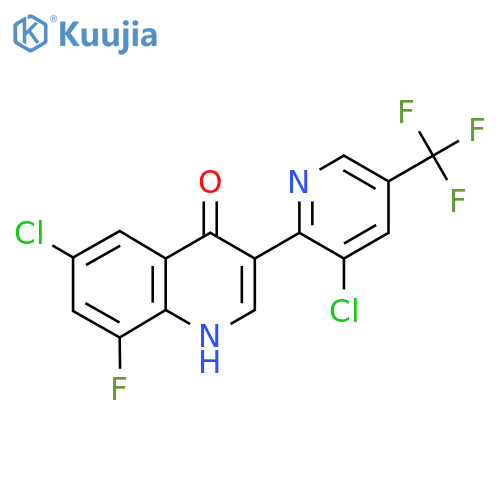 6-chloro-3-[3-chloro-5-(trifluoromethyl)-2-pyridinyl]-8-fluoro-4(1H)-quinolinone structure