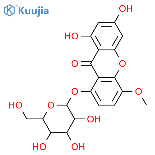 1,3,5,8-Tetrahydroxyxanthone; 5-Me ether, 8-O-β-D-glucopyranoside structure