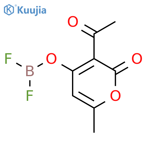 3-Acetyl-6-methyl-2-oxo-2H-pyran-4-yl difluoridoborate structure