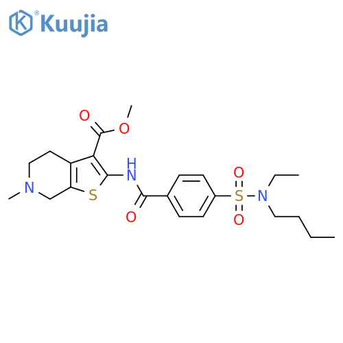 methyl 2-{4-butyl(ethyl)sulfamoylbenzamido}-6-methyl-4H,5H,6H,7H-thieno2,3-cpyridine-3-carboxylate structure