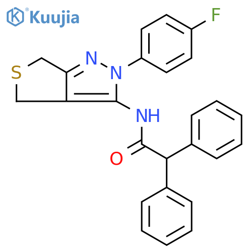 N-2-(4-fluorophenyl)-2H,4H,6H-thieno3,4-cpyrazol-3-yl-2,2-diphenylacetamide structure