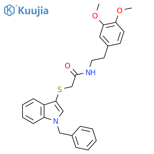 2-(1-benzyl-1H-indol-3-yl)sulfanyl-N-2-(3,4-dimethoxyphenyl)ethylacetamide structure