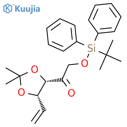(-)-1-((4S,5S)-2,2-dimethyl-5-vinyl-1,3-dioxolan-4-yl)-2-(tert-butyldiphenylsilyloxy)ethan-1-one structure
