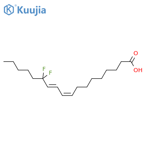 9,11-OCTADECADIENOIC ACID, 13,13-DIFLUORO-, (9Z,11E)- structure