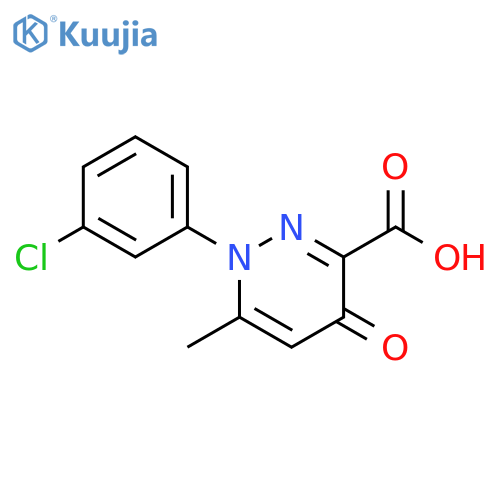 1-(3-chlorophenyl)-6-methyl-4-oxo-1,4-dihydropyridazine-3-carboxylic acid structure