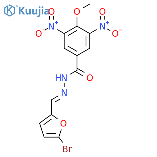N'-(1E)-(5-bromofuran-2-yl)methylidene-4-methoxy-3,5-dinitrobenzohydrazide structure