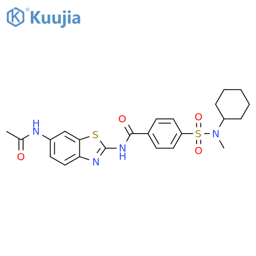 4-cyclohexyl(methyl)sulfamoyl-N-(6-acetamido-1,3-benzothiazol-2-yl)benzamide structure