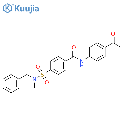 N-(4-acetylphenyl)-4-benzyl(methyl)sulfamoylbenzamide structure