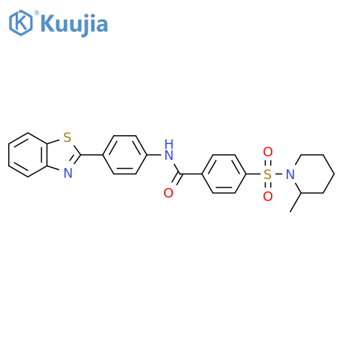 N-[4-(1,3-benzothiazol-2-yl)phenyl]-4-[(2-methylpiperidin-1-yl)sulfonyl]benzamide structure