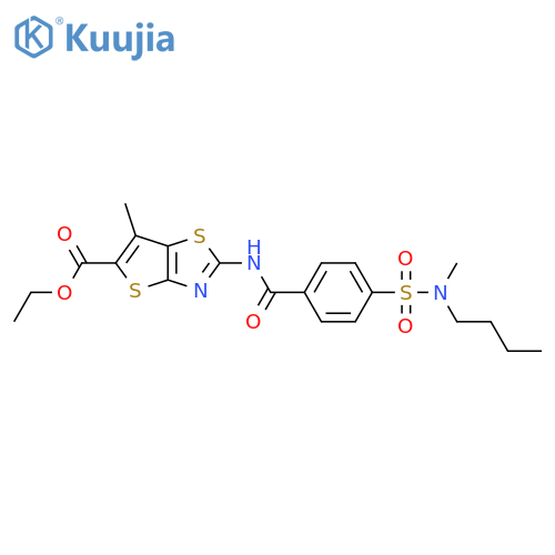ethyl 2-{4-butyl(methyl)sulfamoylbenzamido}-6-methylthieno2,3-d1,3thiazole-5-carboxylate structure