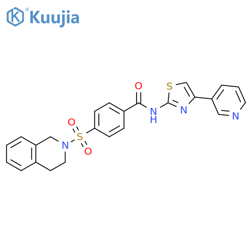 N-4-(pyridin-3-yl)-1,3-thiazol-2-yl-4-(1,2,3,4-tetrahydroisoquinoline-2-sulfonyl)benzamide structure