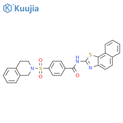 N-{naphtho2,1-d1,3thiazol-2-yl}-4-(1,2,3,4-tetrahydroisoquinoline-2-sulfonyl)benzamide structure