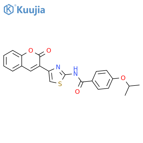 N-[4-(2-oxo-2H-chromen-3-yl)-1,3-thiazol-2-yl]-4-(propan-2-yloxy)benzamide structure