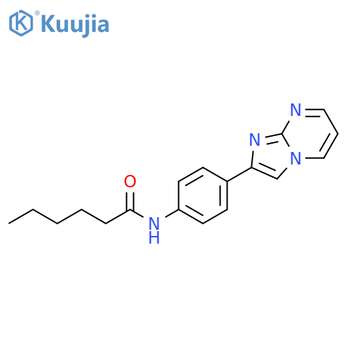 N-(4-{imidazo[1,2-a]pyrimidin-2-yl}phenyl)hexanamide structure