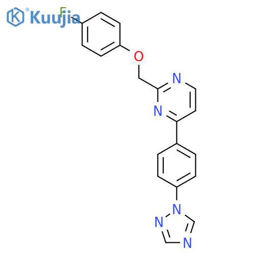 2-[(4-Fluorophenoxy)methyl]-4-[4-(1H-1,2,4-triazol-1-yl)phenyl]pyrimidine structure