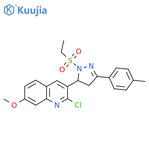 2-chloro-3-1-(ethanesulfonyl)-3-(4-methylphenyl)-4,5-dihydro-1H-pyrazol-5-yl-7-methoxyquinoline structure
