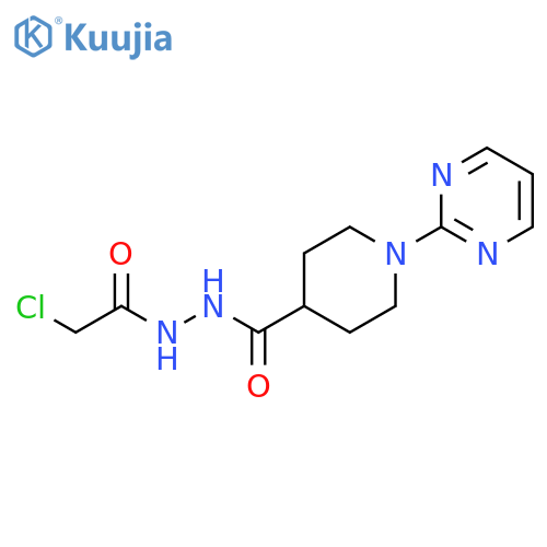 N'-(2-chloroacetyl)-1-(pyrimidin-2-yl)piperidine-4-carbohydrazide structure