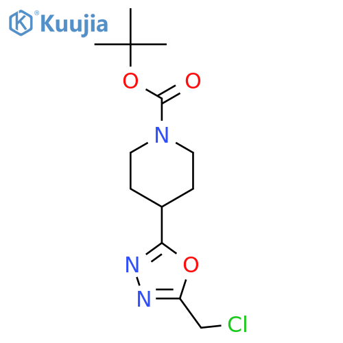 tert-Butyl 4-(5-(chloromethyl)-1,3,4-oxadiazol-2-yl)piperidine-1-carboxylate structure