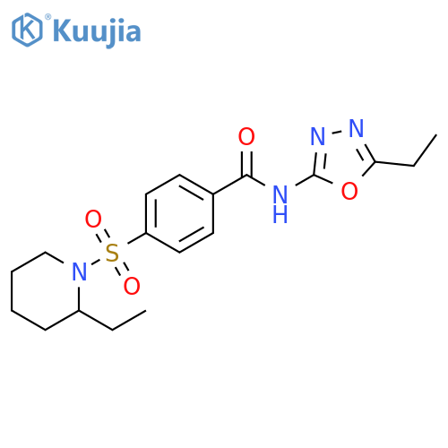 N-(5-ethyl-1,3,4-oxadiazol-2-yl)-4-(2-ethylpiperidin-1-yl)sulfonylbenzamide structure
