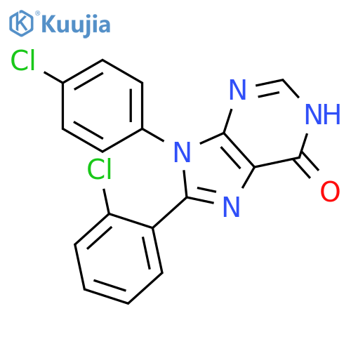 6H-Purin-6-one, 8-(2-chlorophenyl)-9-(4-chlorophenyl)-1,9-dihydro- structure