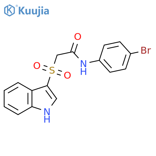 N-(4-bromophenyl)-2-(1H-indole-3-sulfonyl)acetamide structure