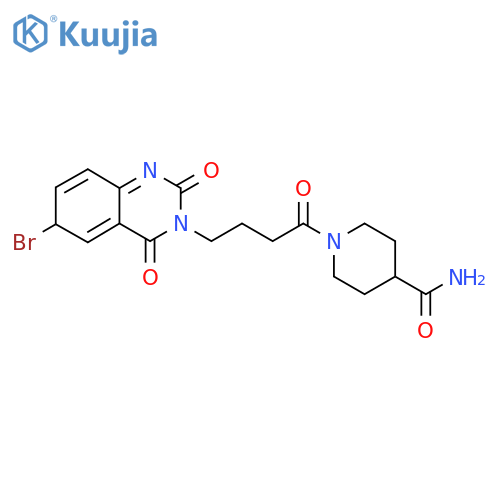 1-4-(6-bromo-2,4-dioxo-1,2,3,4-tetrahydroquinazolin-3-yl)butanoylpiperidine-4-carboxamide structure