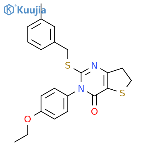 3-(4-ethoxyphenyl)-2-{(3-methylphenyl)methylsulfanyl}-3H,4H,6H,7H-thieno3,2-dpyrimidin-4-one structure