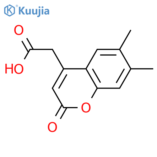 2H-1-BENZOPYRAN-4-ACETIC ACID, 6,7-DIMETHYL-2-OXO- structure