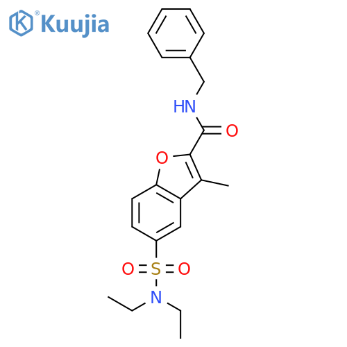 2-Benzofurancarboxamide,5-[(diethylamino)sulfonyl]-3-methyl-N-(phenylmethyl)- structure