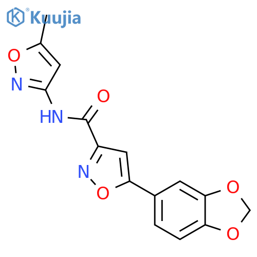 5-(2H-1,3-benzodioxol-5-yl)-N-(5-methyl-1,2-oxazol-3-yl)-1,2-oxazole-3-carboxamide structure