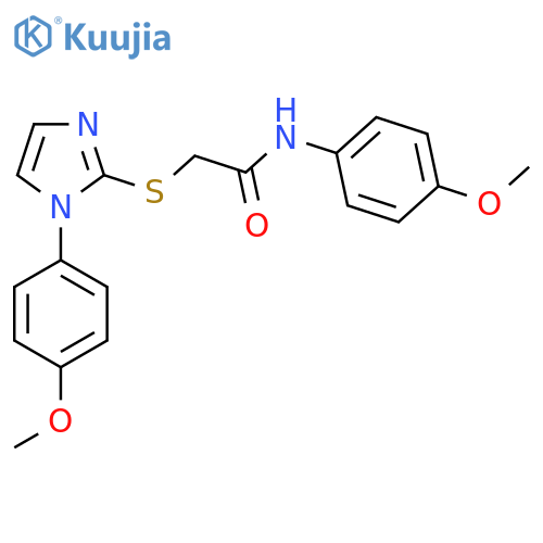 N-(4-methoxyphenyl)-2-{1-(4-methoxyphenyl)-1H-imidazol-2-ylsulfanyl}acetamide structure