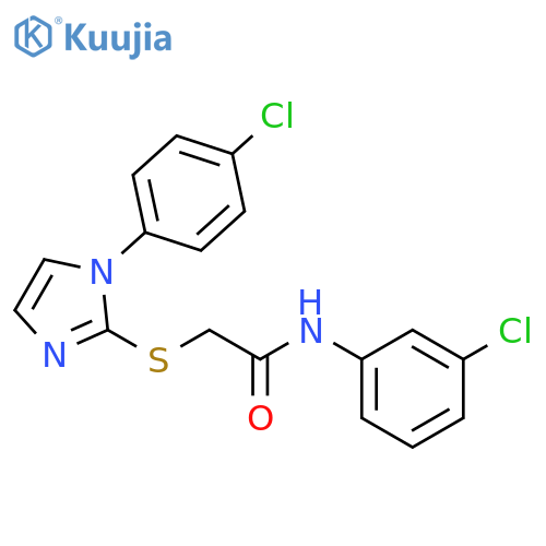 N-(3-chlorophenyl)-2-{1-(4-chlorophenyl)-1H-imidazol-2-ylsulfanyl}acetamide structure
