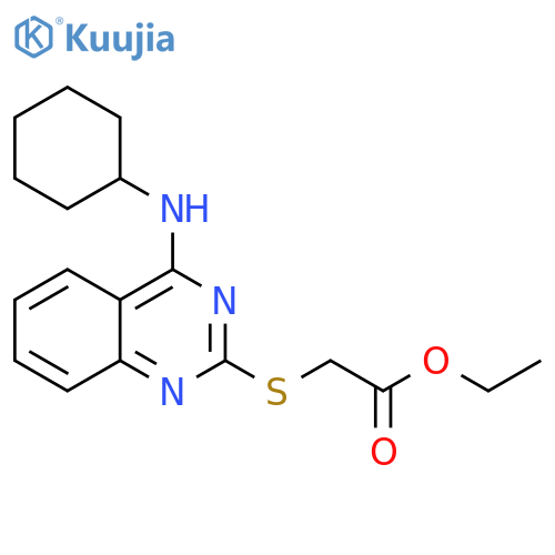ethyl 2-{4-(cyclohexylamino)quinazolin-2-ylsulfanyl}acetate structure