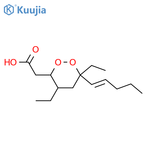 4,6-Diethyl-6-(1-pentenyl)-1,2-dioxane-3-acetic acid; (3S,4S,6S,7E)-form structure