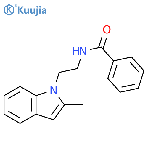 N-2-(2-methyl-1H-indol-1-yl)ethylbenzamide structure